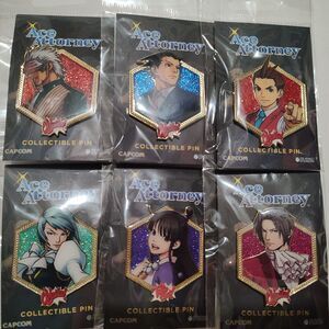 Ace Attorney Phoenix Wright Full Golden Series 2 Enamel Pins Set Of 6 Badges